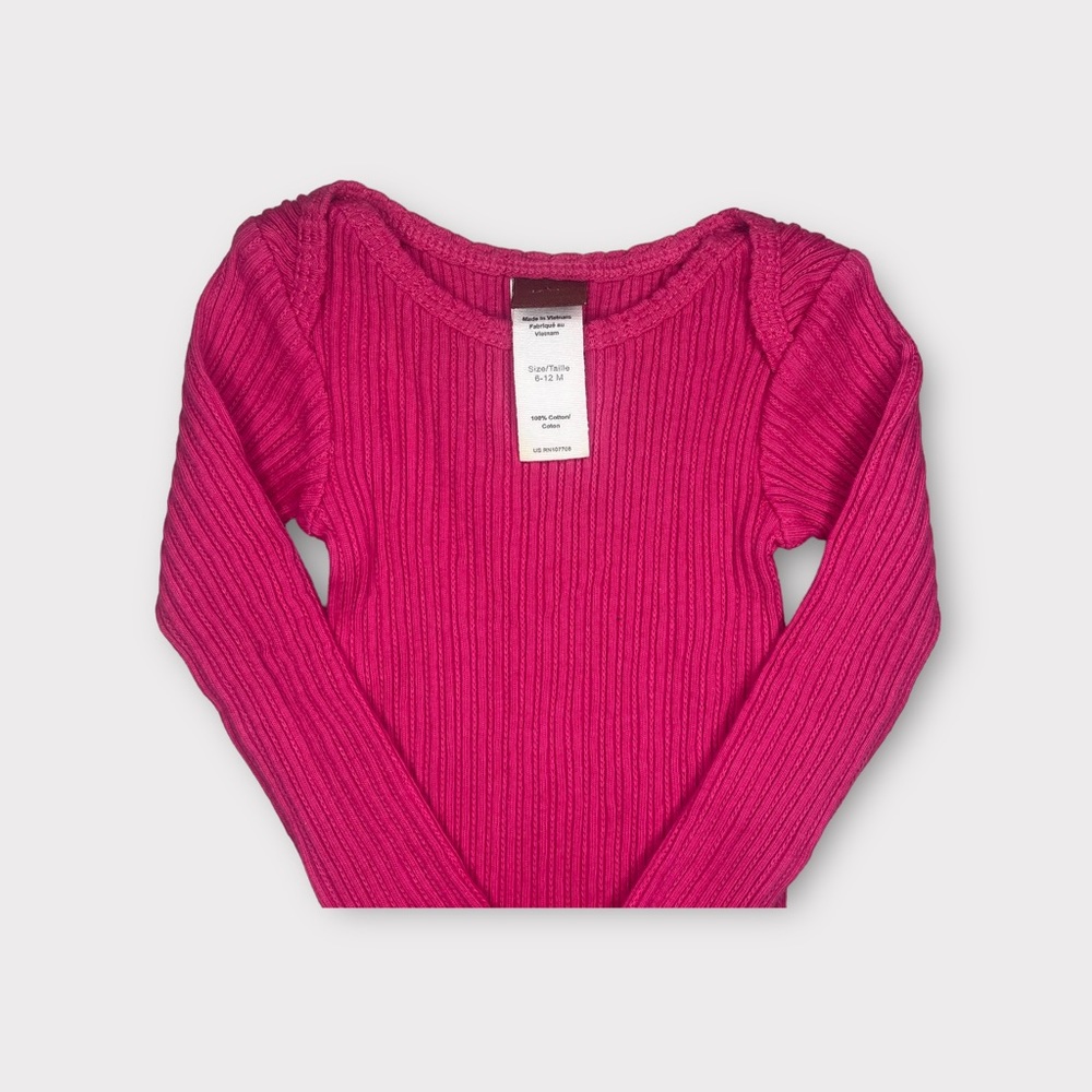 Tea Collection Magenta Pink Ribbed Bodysuit - Picture 2 of 3